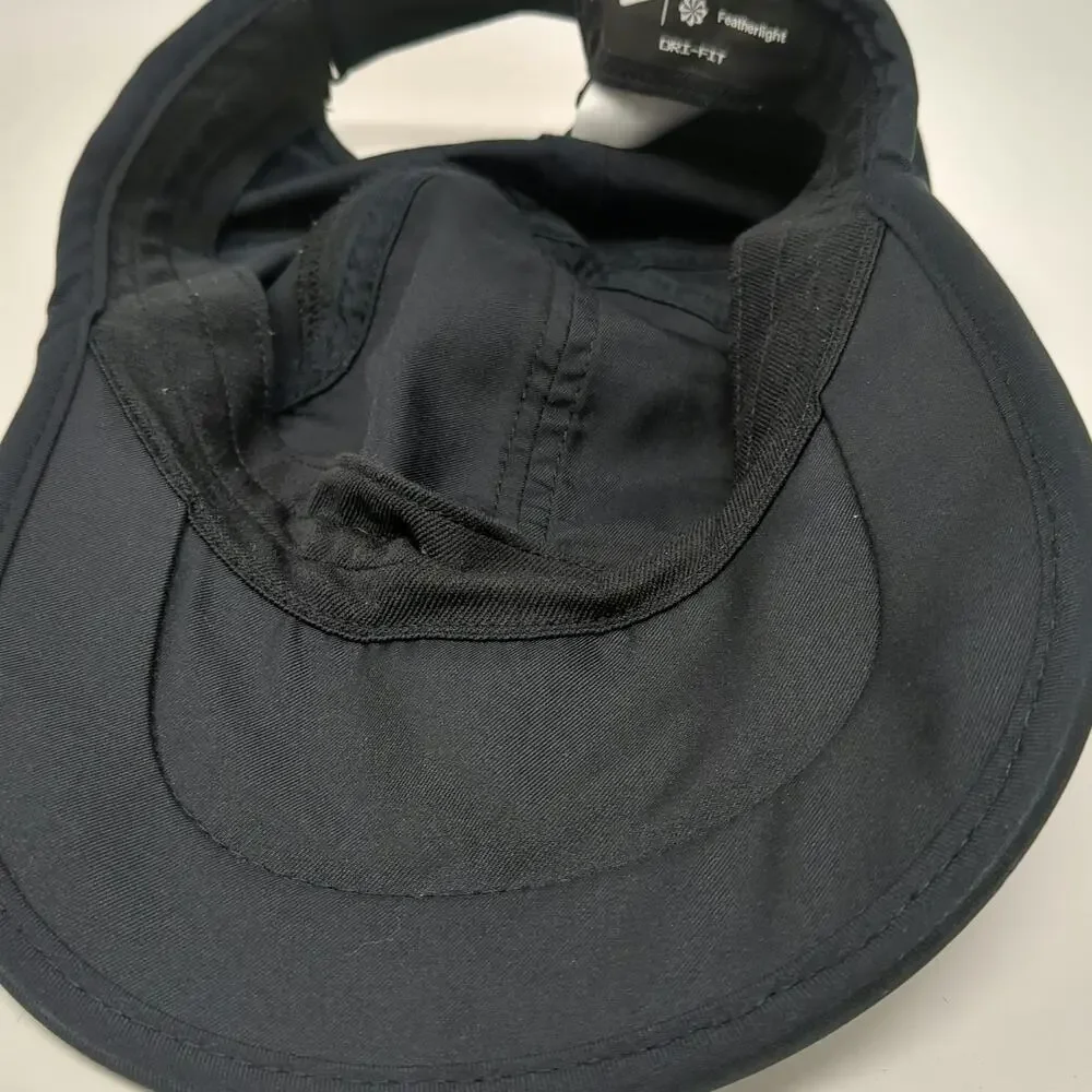 Nike Baseball Cap Black One Size Featherlight Dri-FIT Adjustable Swoosh Logo Hat